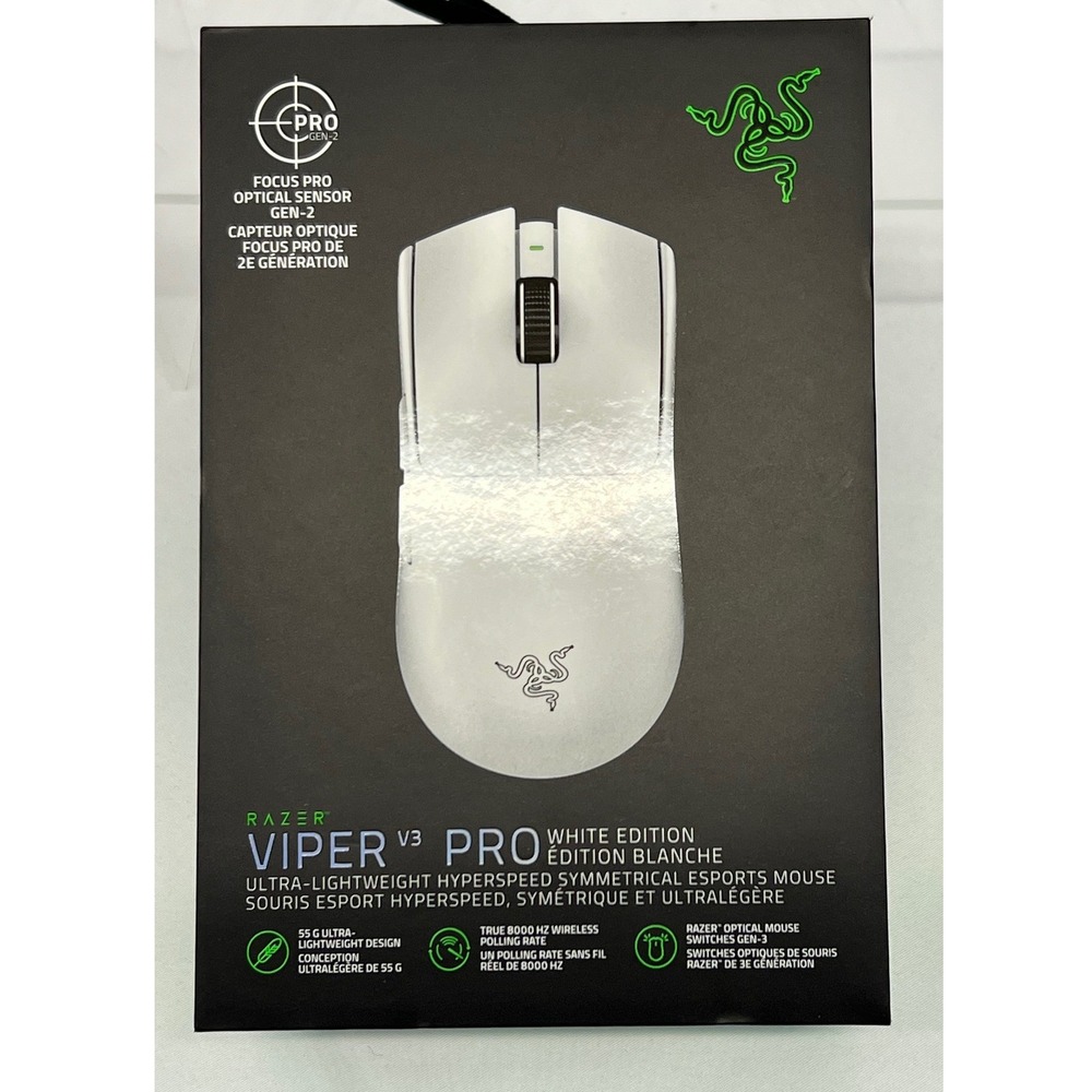 Razer Viper V3 Pro Wireless Gaming Mouse White NEW 8000Hz Lightweight Esports